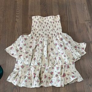Floral strapless dress